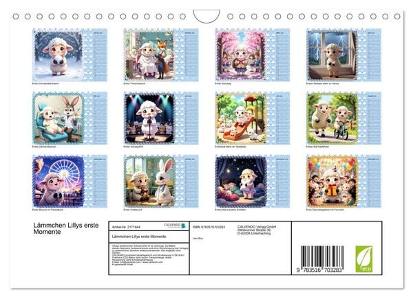 Produktbild: L&auml;mmchen Lillys erste Momente (Wandkalender 2026 DIN A4 quer), CALVENDO Monatskalender
