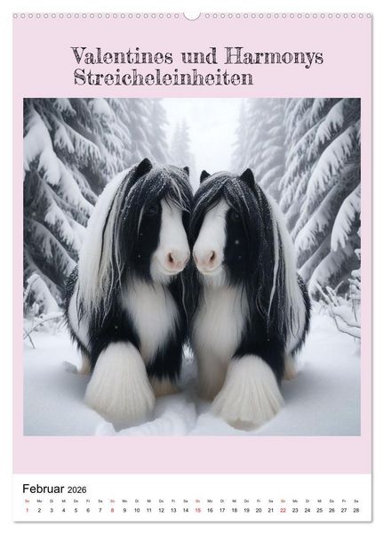 Produktbild: Tinker Ponys - Magische Momente, Gypsy Vanner f&uuml;r M&auml;dchen (Wandkalender 2026 DIN A2 hoch), CALVENDO Monatskalender
