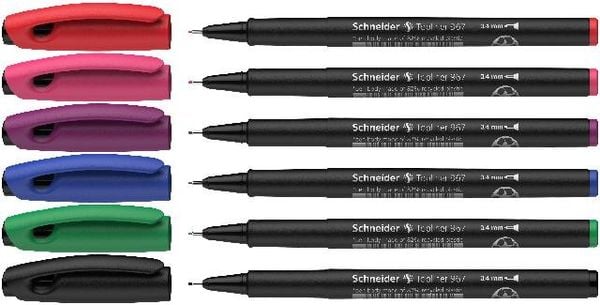 Schneider Fineliner Topliner 967, 6er Set