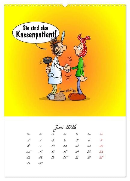 Produktbild: Trumix Cartoons - Gesundheit (Wandkalender 2026 DIN A2 hoch), CALVENDO Monatskalender