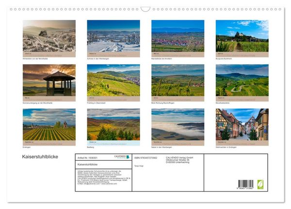 Produktbild: Kaiserstuhlblicke (Wandkalender 2026 DIN A2 quer), CALVENDO Monatskalender