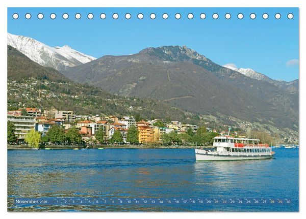 Produktbild: Wunderbares Tessin: Mediterranes Klima und italienisches Flair (Tischkalender 2026 DIN A5 quer), CALVENDO Monatskalender