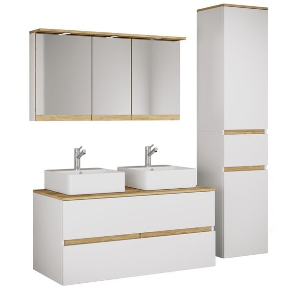 Produktbild: 5-tlg. Badm&ouml;bel-Set mit Waschbecken Cosila-A 111cm