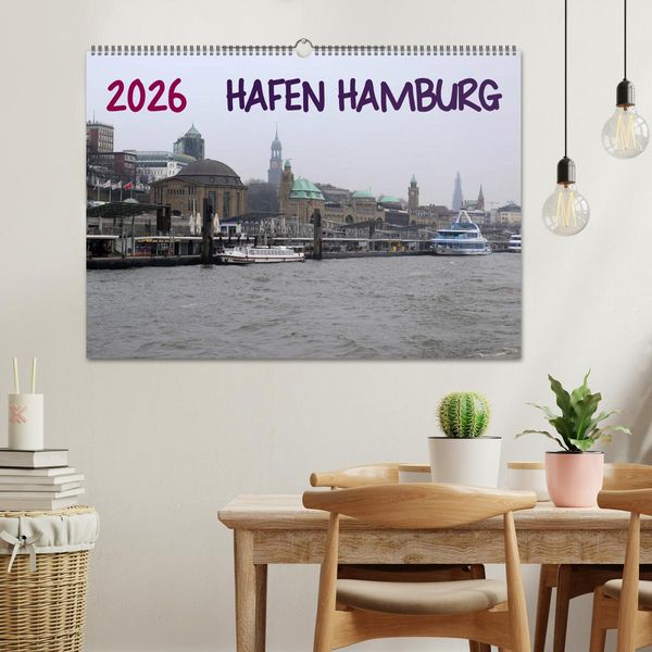 Produktbild: Hafen Hamburg 2026 (Wandkalender 2026 DIN A2 quer), CALVENDO Monatskalender
