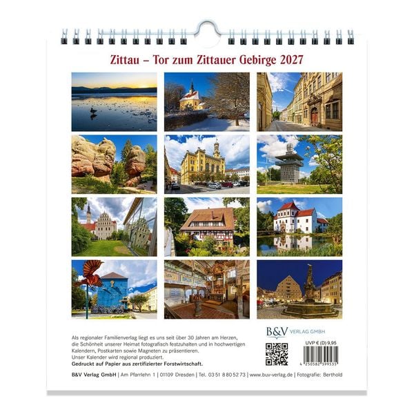 Produktbild: Kalender Zittau 2027 - Tor zum Zittauer Gebirge