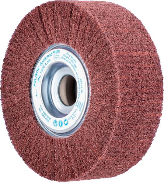 Produktbild: PFERD 44644129 POLINOX Vlies-Schleifrad PNL &Oslash; 150 x 50 mm Bohrung-&Oslash; 254 mm A 280 f&uuml;r Feinschliff & Finish 150 mm 1 St.