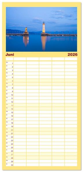 Produktbild: Familienplaner 2026 - Momente am Bodensee mit 5 Spalten (Wandkalender, 21 x 45 cm) CALVENDO
