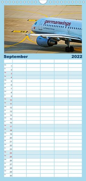 Produktbild: Familienplaner Airliner im Fokus (Wandkalender 2022 , 21 cm x 45 cm, hoch)