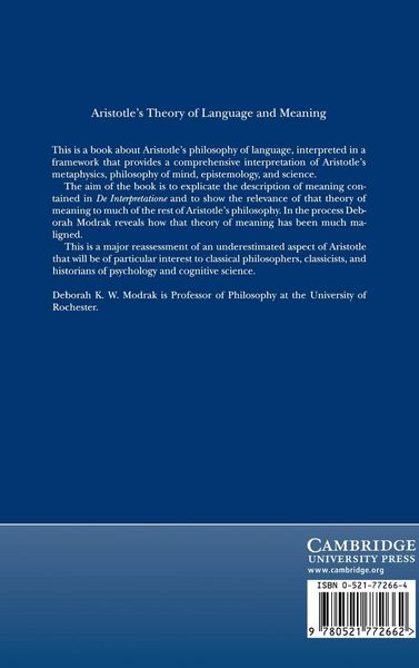 Produktbild: Aristotle's Theory of Language and Meaning