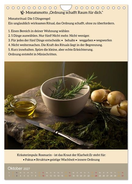 Produktbild: ALLTAGSMAGIE Ein Jahr voller kleiner Rituale (Wandkalender 2027 DIN A4 hoch), CALVENDO Monatskalender