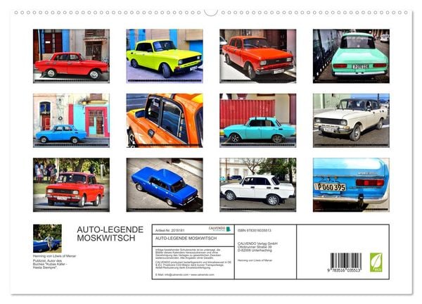 Produktbild: AUTO-LEGENDE MOSKWITSCH (hochwertiger Premium Wandkalender 2026 DIN A2 quer), Kunstdruck in Hochglanz