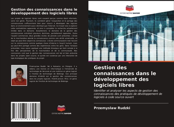 Produktbild: Gestion des connaissances dans le d&eacute;veloppement des logiciels libres