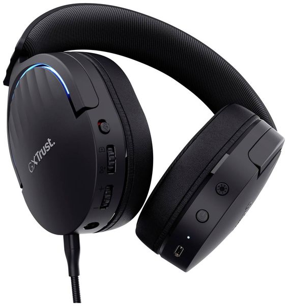 Produktbild: Trust GXT491 FAYZO Over Ear Headset Bluetooth&reg; Virtual Surround Schwarz Surround-Sound, Mikrofon-Stummschaltung, Lautst&auml;rkeregelung Gaming