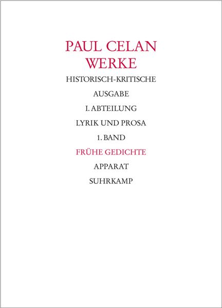 Produktbild: Werke. Historisch-kritische Ausgabe. I. Abteilung: Lyrik und Prosa