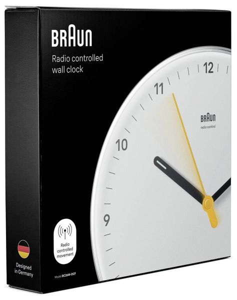 Produktbild: Braun 67685 Funk Wanduhr 230 mm Wei&szlig;