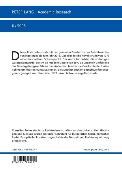Produktbild: Das Betriebsverfassungsgesetz vom 15. Januar 1972