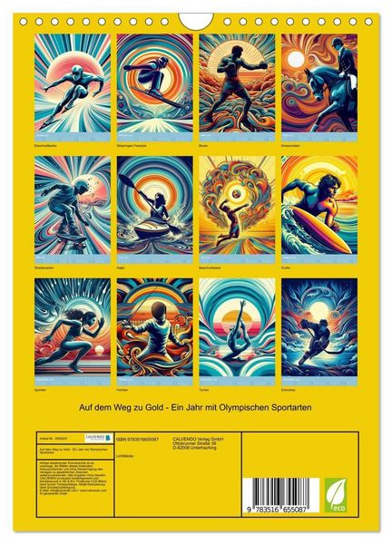 Produktbild: Auf dem Weg zu Gold - Ein Jahr mit Olympischen Sportarten (Wandkalender 2026 DIN A4 hoch), CALVENDO Monatskalender