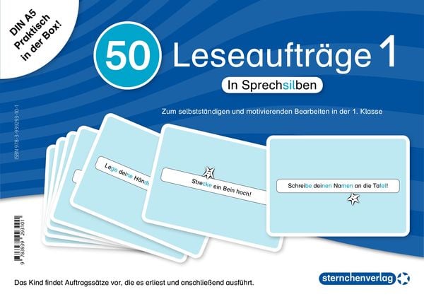 50 Leseaufträge 1 in der Box in Sprechsilben, Gebundene Ausgabe von Sternchenverlag GmbH,Katrin Langhans, Sternchenverlag, 978-3-939293-10-1