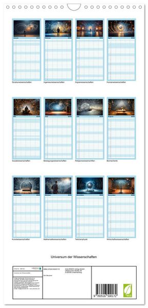 Produktbild: Familienplaner 2026 - Universum der Wissenschaften mit 5 Spalten (Wandkalender, 21 x 45 cm) CALVENDO