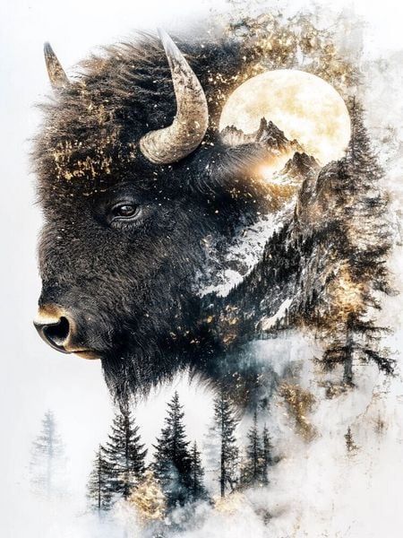 Produktbild: CALVENDO Puzzle Bison | 1000 Teile Lege-Gr&ouml;&szlig;e 64x48cm Foto-Puzzle f&uuml;r gl&uuml;ckliche Stunden