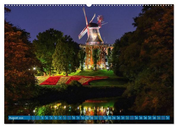 Produktbild: Hansestadt Bremen zur blauen Stunde (Wandkalender 2026 DIN A2 quer), CALVENDO Monatskalender