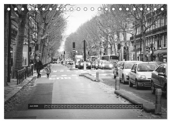 Produktbild: Paris - in schwarz und weiss (Tischkalender 2026 DIN A5 quer), CALVENDO Monatskalender