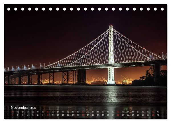 Produktbild: San Francisco Impressionen Tag und Nacht (Tischkalender 2026 DIN A5 quer), CALVENDO Monatskalender
