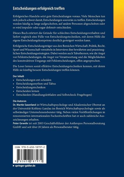 Produktbild: Entscheidungen erfolgreich treffen