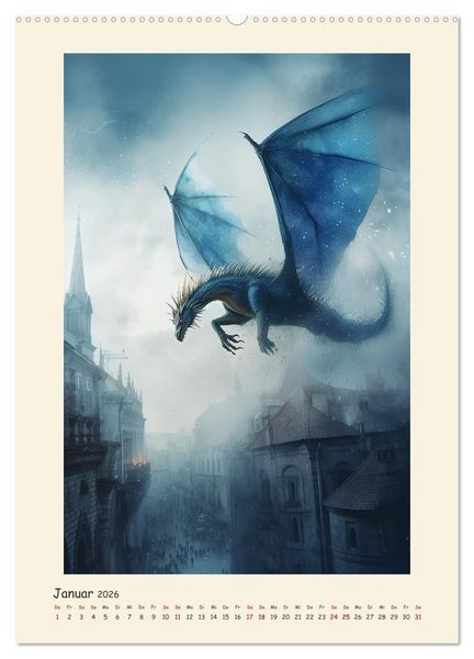 Produktbild: Malerische Drachen (Wandkalender 2026 DIN A2 hoch), CALVENDO Monatskalender