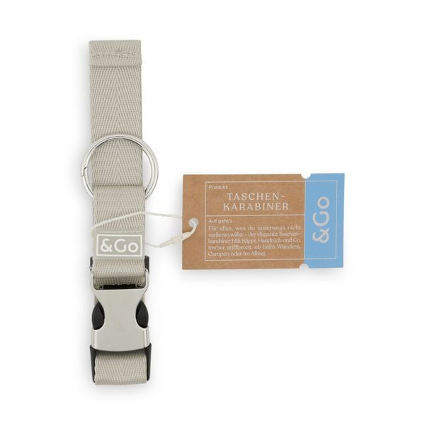 Produktbild: Taschenkarabiner Grau-Beige