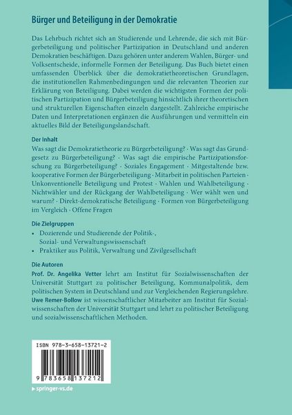 Produktbild: B&uuml;rger und Beteiligung in der Demokratie