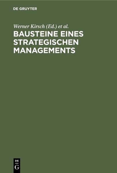 Produktbild: Bausteine eines Strategischen Managements