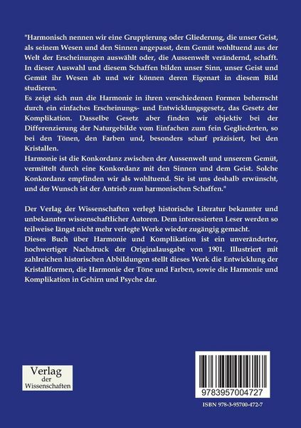 Produktbild: &Uuml;ber Harmonie und Komplikation