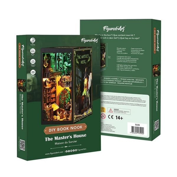Produktbild: FiguredArt SL05 - DIY Book Nook, Das Haus des Zauberers, Puzzle 309 Teile, Miniatur-Diorama