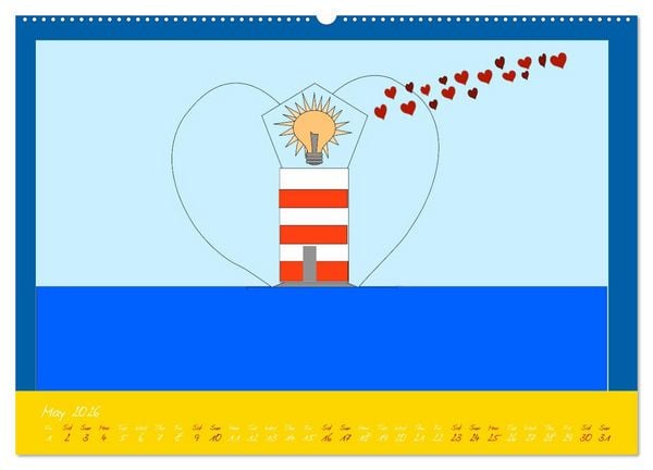 Produktbild: Lighthouse lights my way (High Quality Premium Wall Calendar 2026 DIN A2 landscape),CALVENDO 12 Month Wall Calendar