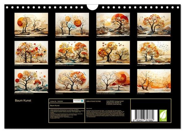 Produktbild: Baum Kunst (Wandkalender 2026 DIN A4 quer), CALVENDO Monatskalender