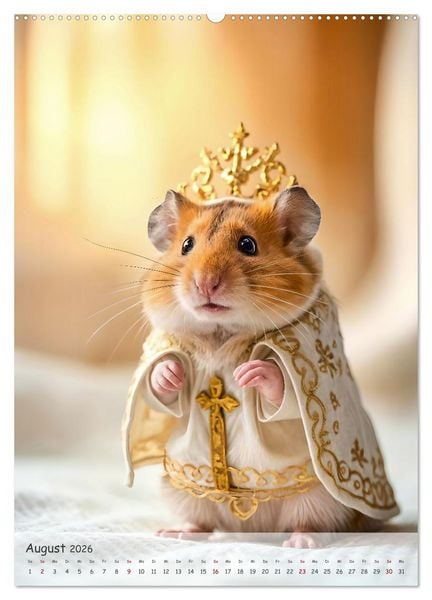 Produktbild: Hamster im Feiertagsfieber - Ein Jahr voller Flausch und Freude (hochwertiger Premium Wandkalender 2026 DIN A2 hoch), Kunstdruck in Hochglanz