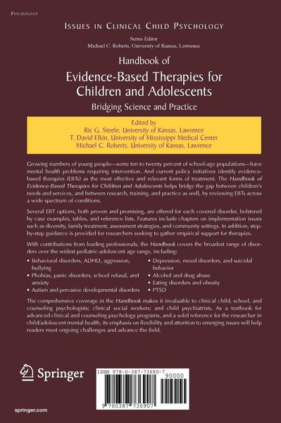 Produktbild: Handbook of Evidence-Based Therapies for Children and Adolescents