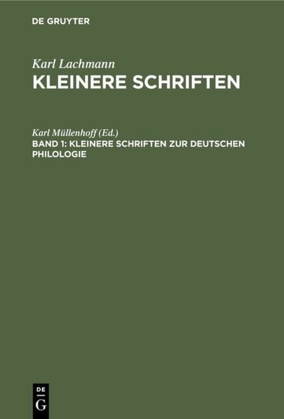 Produktbild: Kleinere Schriften zur deutschen Philologie
