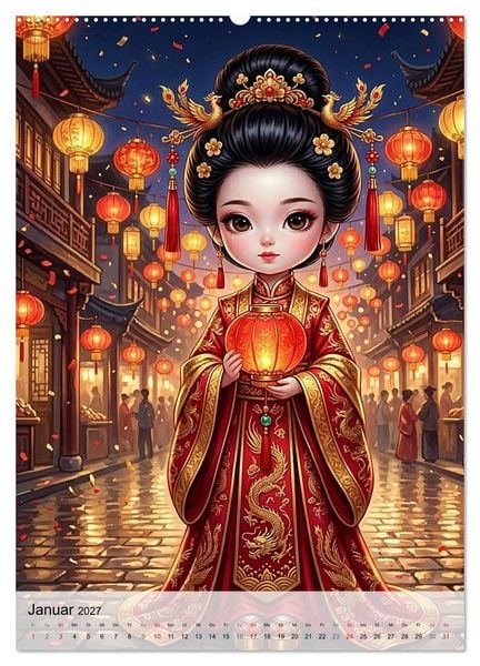 Produktbild: Fabulous Dolls &ndash; Perlen Asiens (hochwertiger Premium Wandkalender 2027 DIN A2 hoch), Kunstdruck in Hochglanz