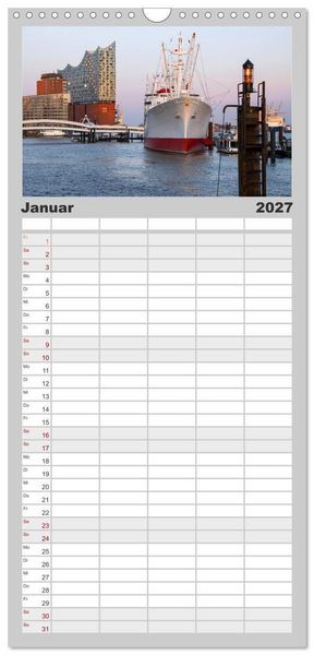 Produktbild: Familienplaner 2027 - Urbane Impressionen: Hansestadt Hamburg - Tor zur Welt mit 5 Spalten (Wandkalender, 21 x 45 cm) CALVENDO