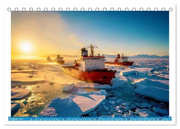 Produktbild: Eisbrecher in der Arktis (Tischkalender 2027 DIN A5 quer), CALVENDO Monatskalender