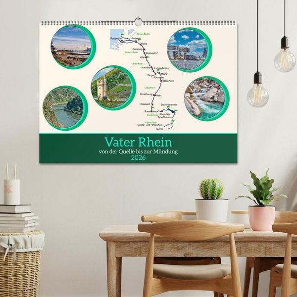 Produktbild: Vater Rhein von der Quelle bis zur M&uuml;ndung (Wandkalender 2026 DIN A2 quer), CALVENDO Monatskalender