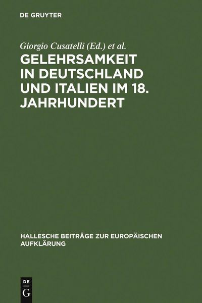 Produktbild: Gelehrsamkeit in Deutschland und Italien im 18. Jahrhundert