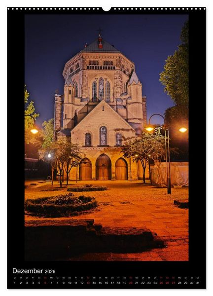 Produktbild: K&ouml;ln-Nachts - Eine Metropole nicht nur im Mondschein (hochwertiger Premium Wandkalender 2026 DIN A2 hoch), Kunstdruck in Hochglanz