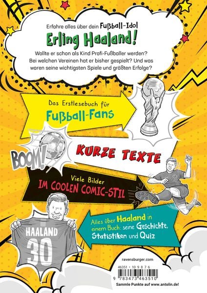 Produktbild: Fu&szlig;ball-Stars - Alles &uuml;ber Haaland. Vom Fu&szlig;ball-Talent zum Megastar
