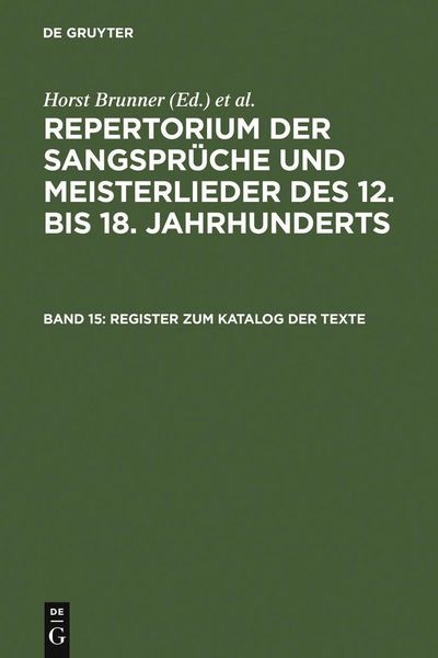 Produktbild: Register zum Katalog der Texte