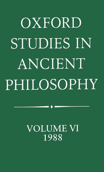 Produktbild: Oxford Studies in Ancient Philosophy Volume VI 1988