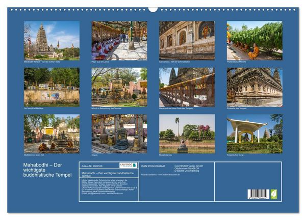 Produktbild: Mahabodhi &ndash; Der wichtigste buddhistische Tempel (Wandkalender 2026 DIN A2 quer), CALVENDO Monatskalender