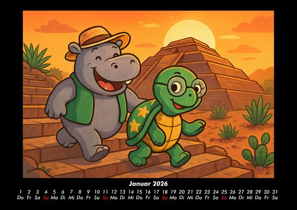 Produktbild: Sash & Taz - Abenteuer in Mexiko 2026 Fotokalender DIN A3